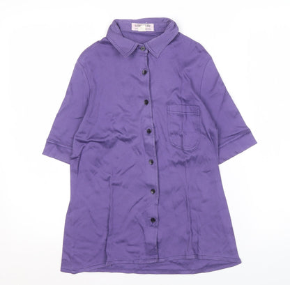 Additional front view of Jaeger Women's Purple Button-Up Shirt, size 10