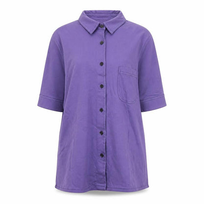 Front view of Jaeger Women's Purple Button-Up Shirt, size 10
