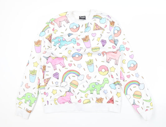 Minga London Women's Multicoloured Pullover Sweatshirt, Size M
