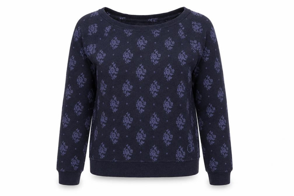Gilly Hicks Women's Blue Floral Pullover Sweatshirt M