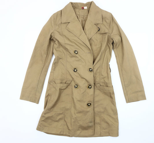 H&M Women's Beige Long Trench Coat Size 8 Regular