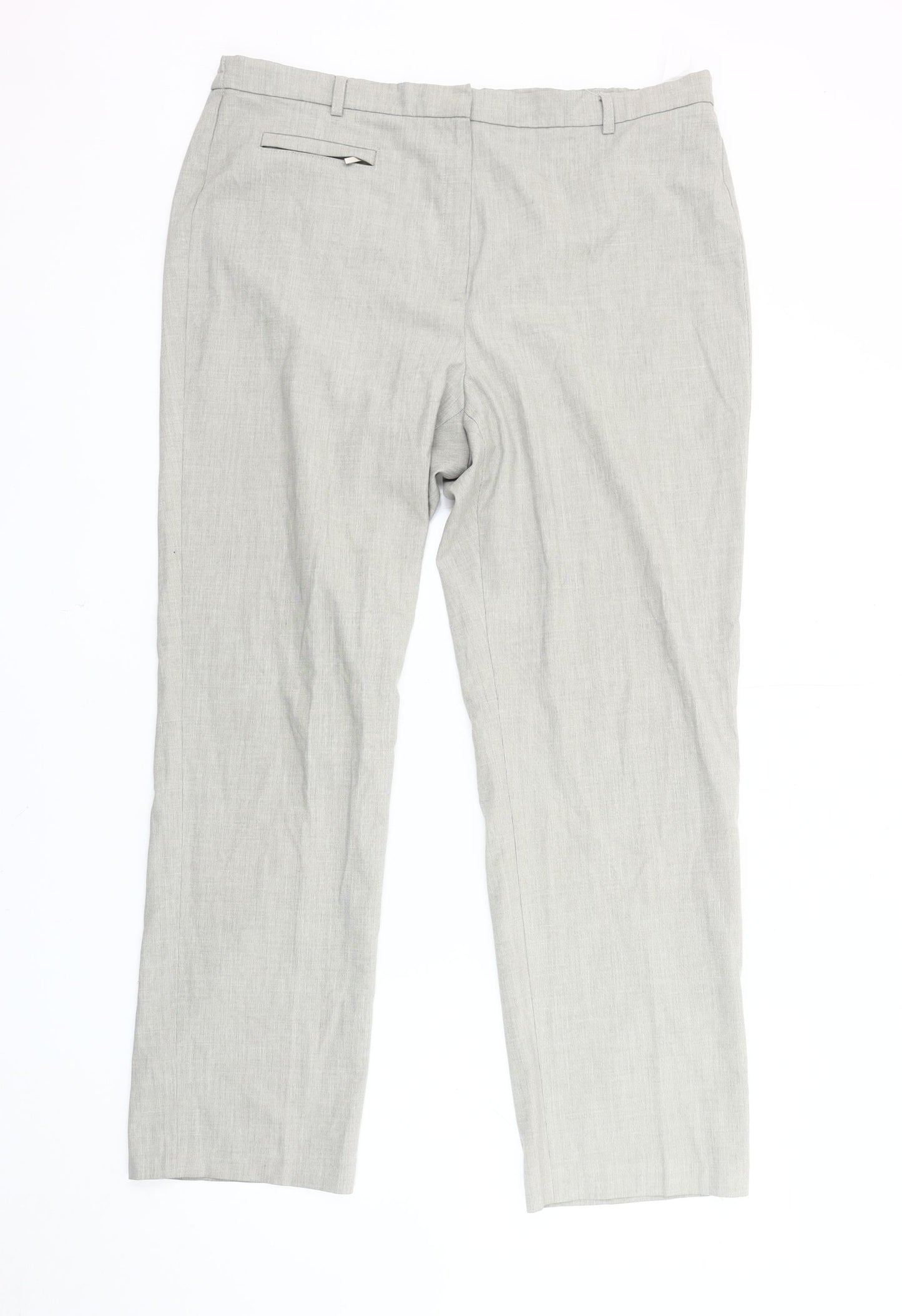 Marks and Spencer Women's Grey Trousers Size 16, Belted