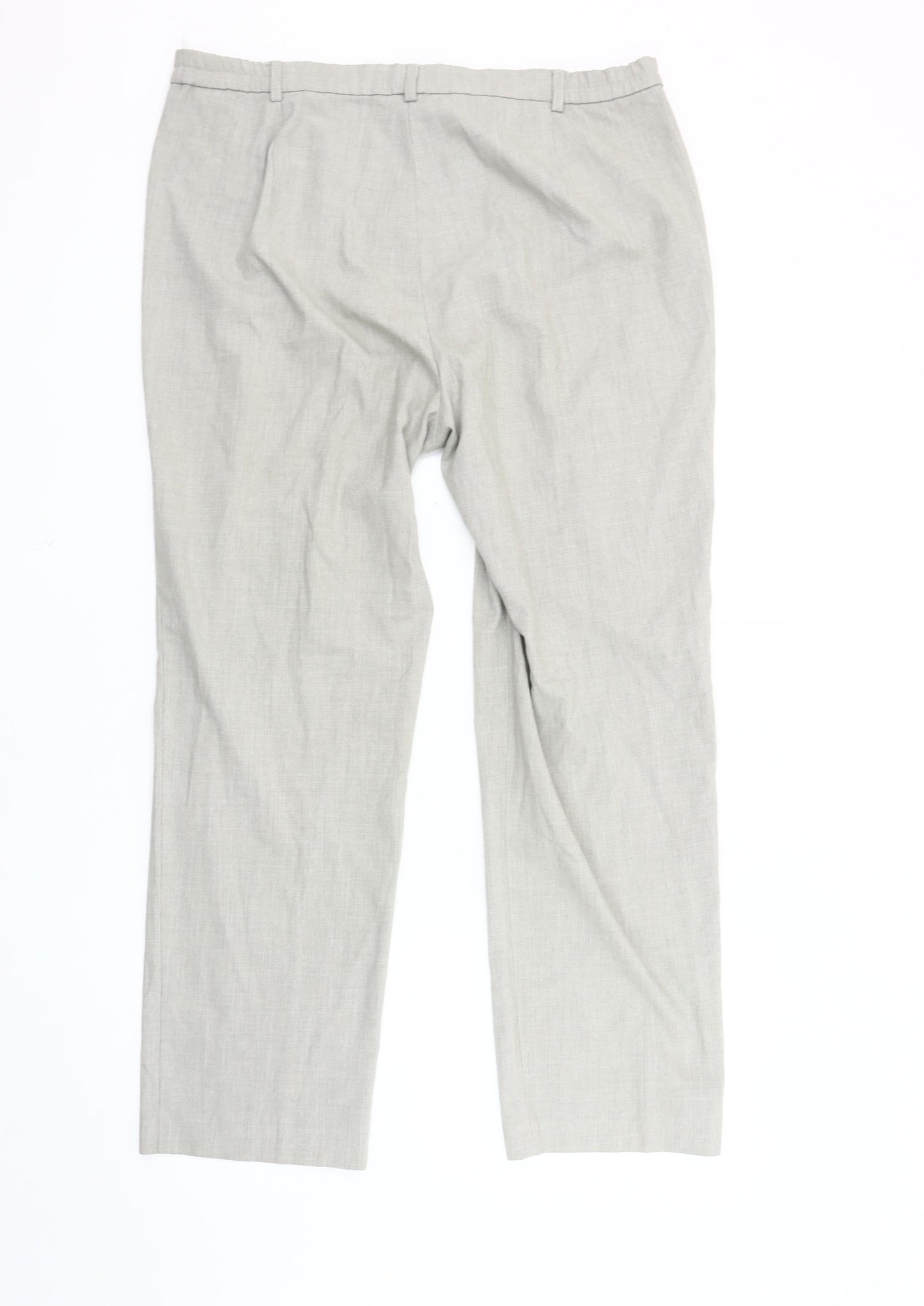 Marks and Spencer Women's Grey Trousers Size 16, Belted