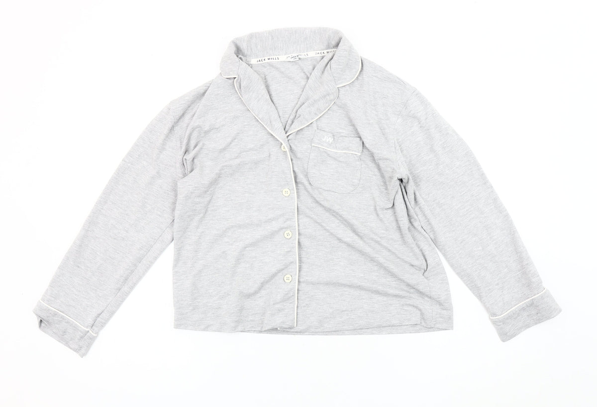 Jack Wills Women's Grey Pyjama Shirt Size 8