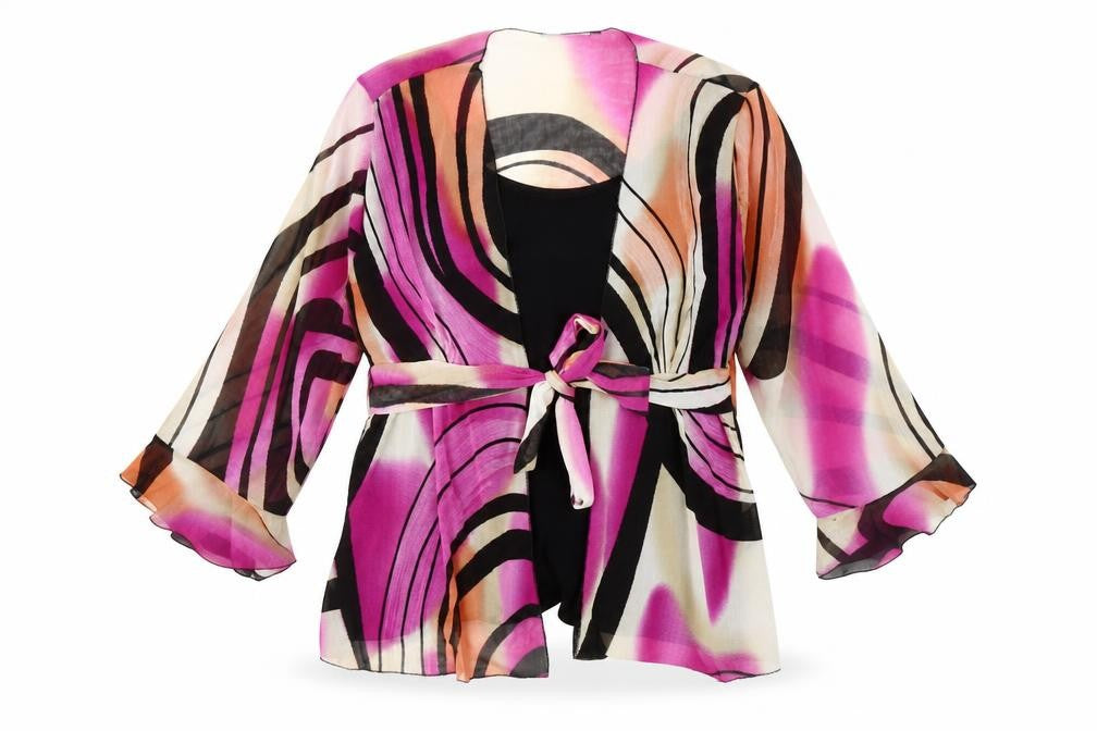 Bassini Women's Multicoloured Kimono Blouse - XL