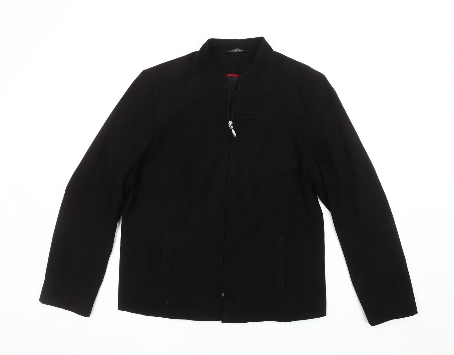BM Women's Black Jacket Size 16 Full Zip Casual