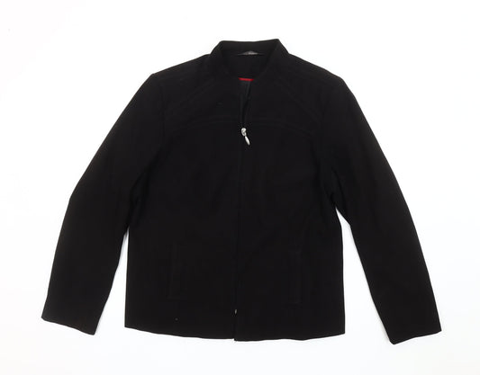 BM Women's Black Jacket Size 16 Full Zip Casual