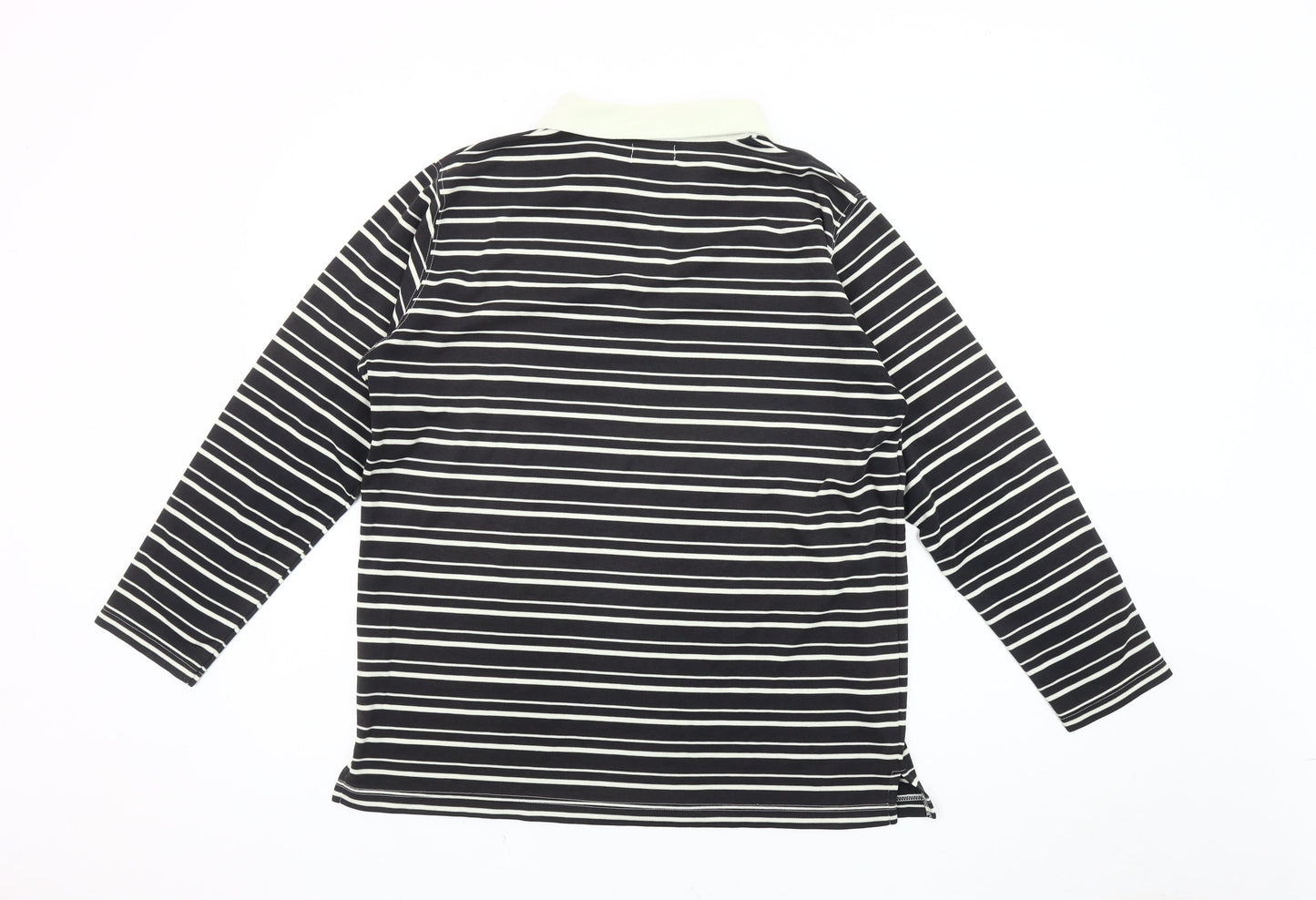 Bonmarché Women's Black Striped Polo Shirt M