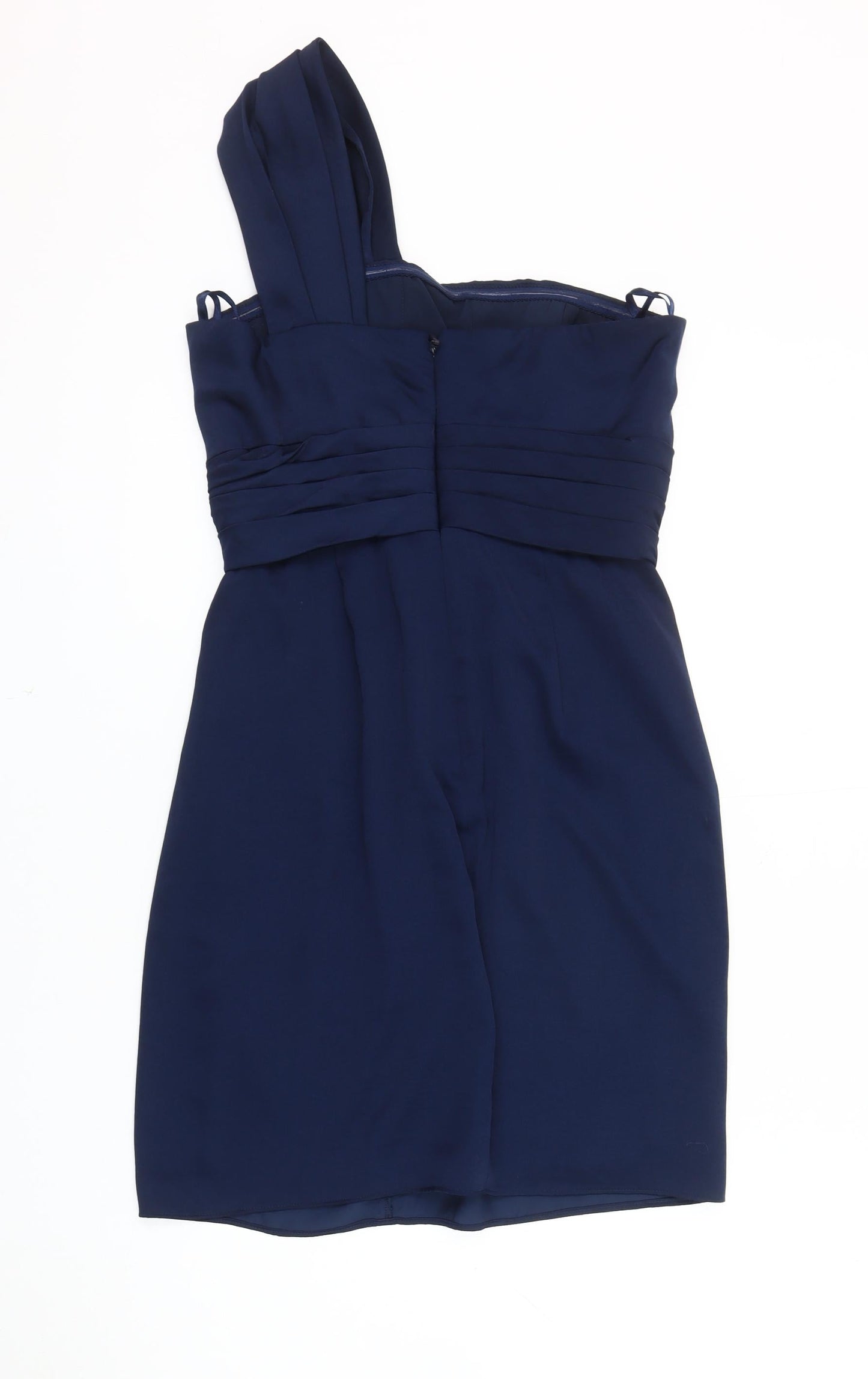 BCBGMAXAZRIA Women's Blue One Shoulder Dress, Size 10, Party Style