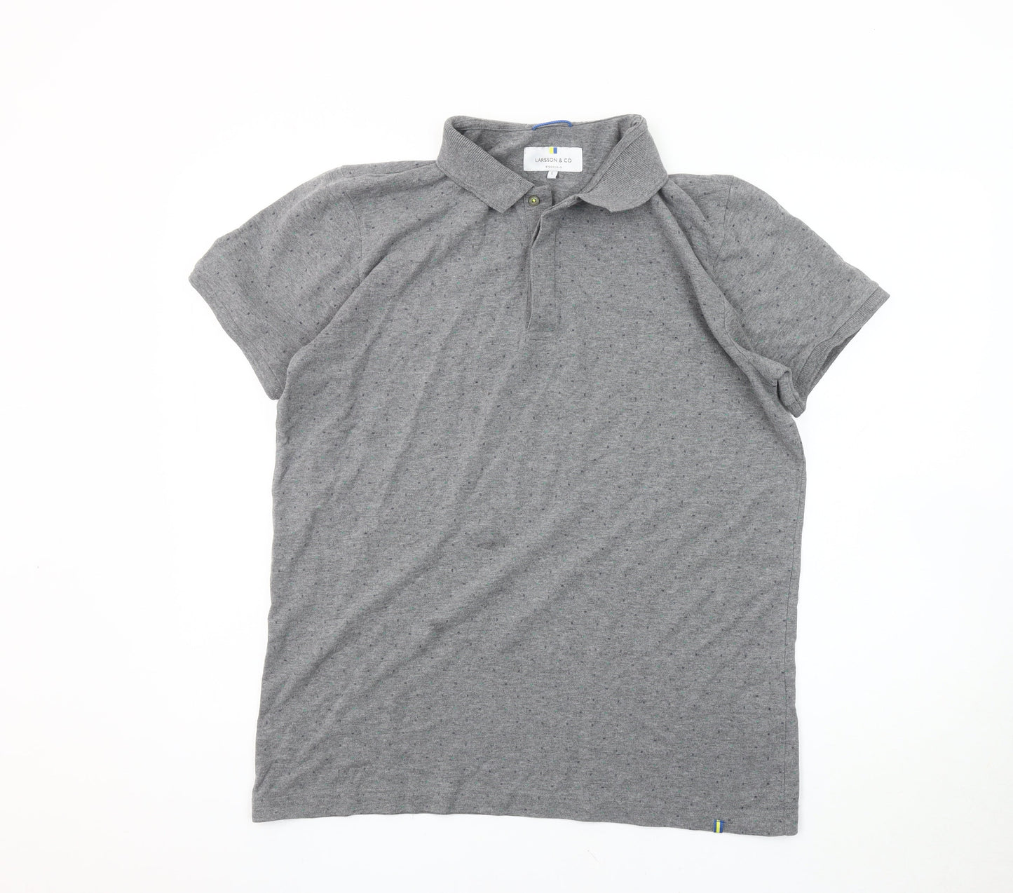 Larsson & Co Men's Grey Polo Shirt Size L Short Sleeve