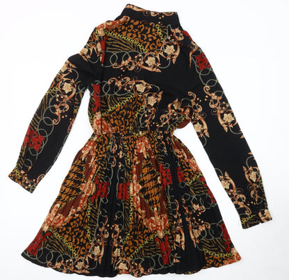PRETTYLITTLETHING Women's Multicoloured Size 8 Retro Dress