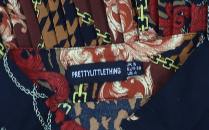 PRETTYLITTLETHING Women's Multicoloured Size 8 Retro Dress