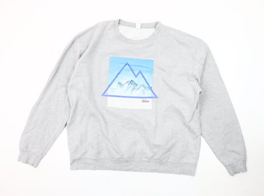 Just Hoods Men's Grey 2XL Pullover Sweatshirt