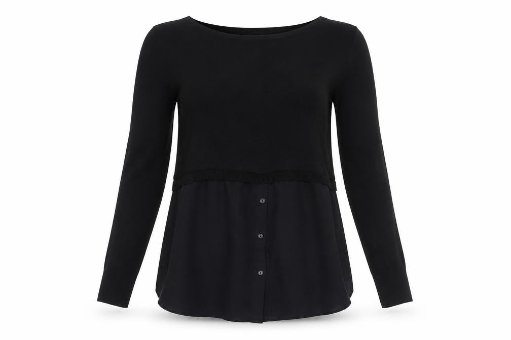 Zara Women's Black Long Sleeve Knit Jumper - Size Small