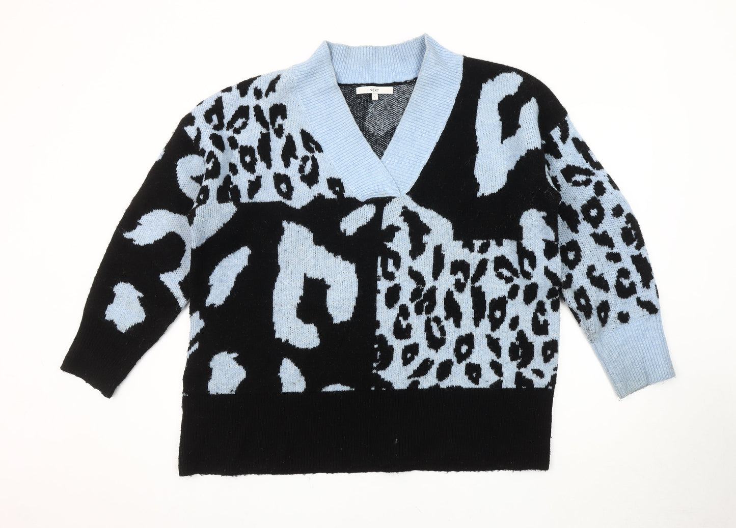 Next Women's Black Blue Cardigan L, Animal Print