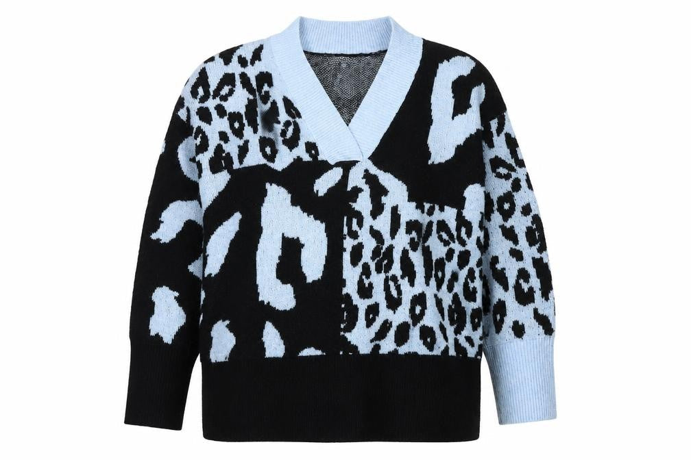 Next Women's Black Blue Cardigan L, Animal Print