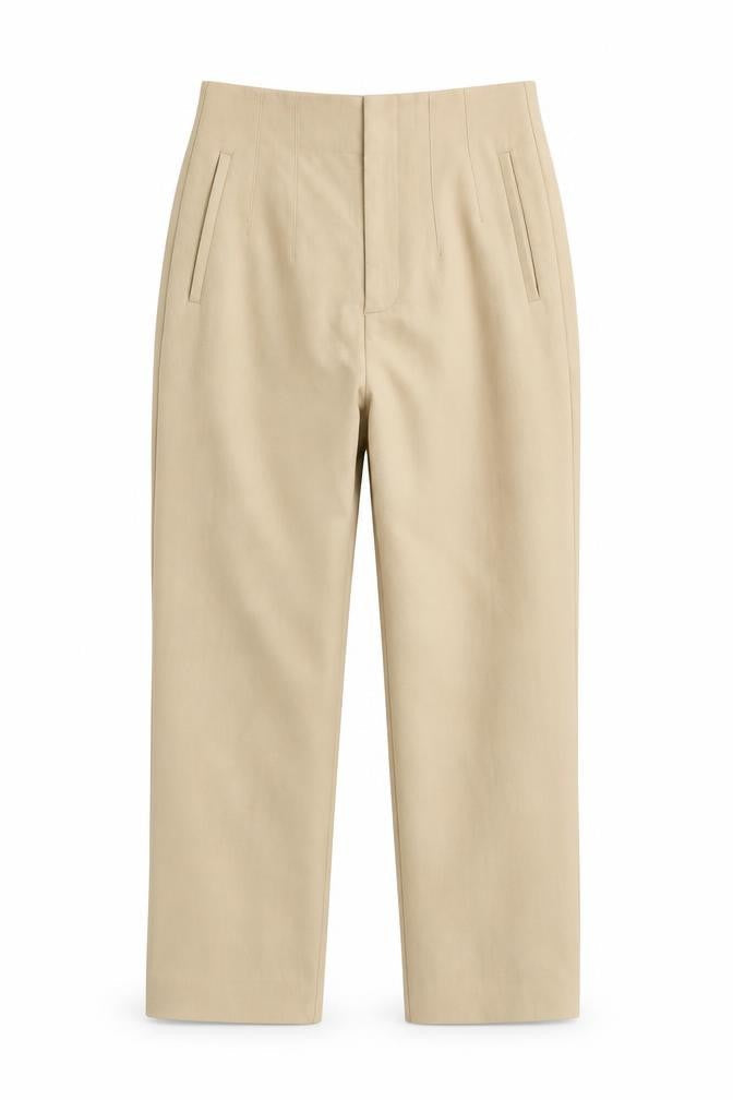 Stradivarius Women's Beige Trousers, Size 8, Straight Leg
