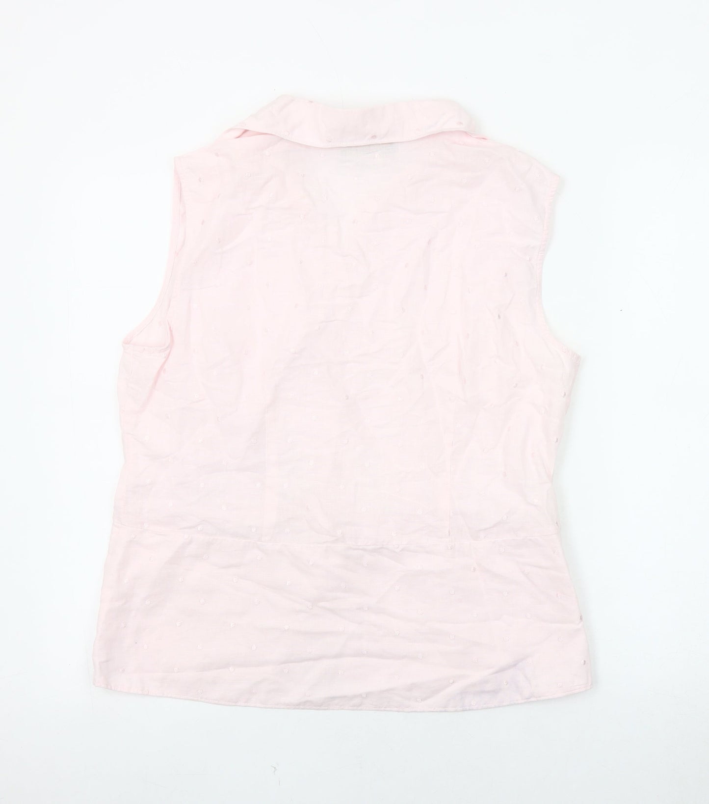 Harve Benard Women's Pink Linen Cotton Sleeveless Blouse XL