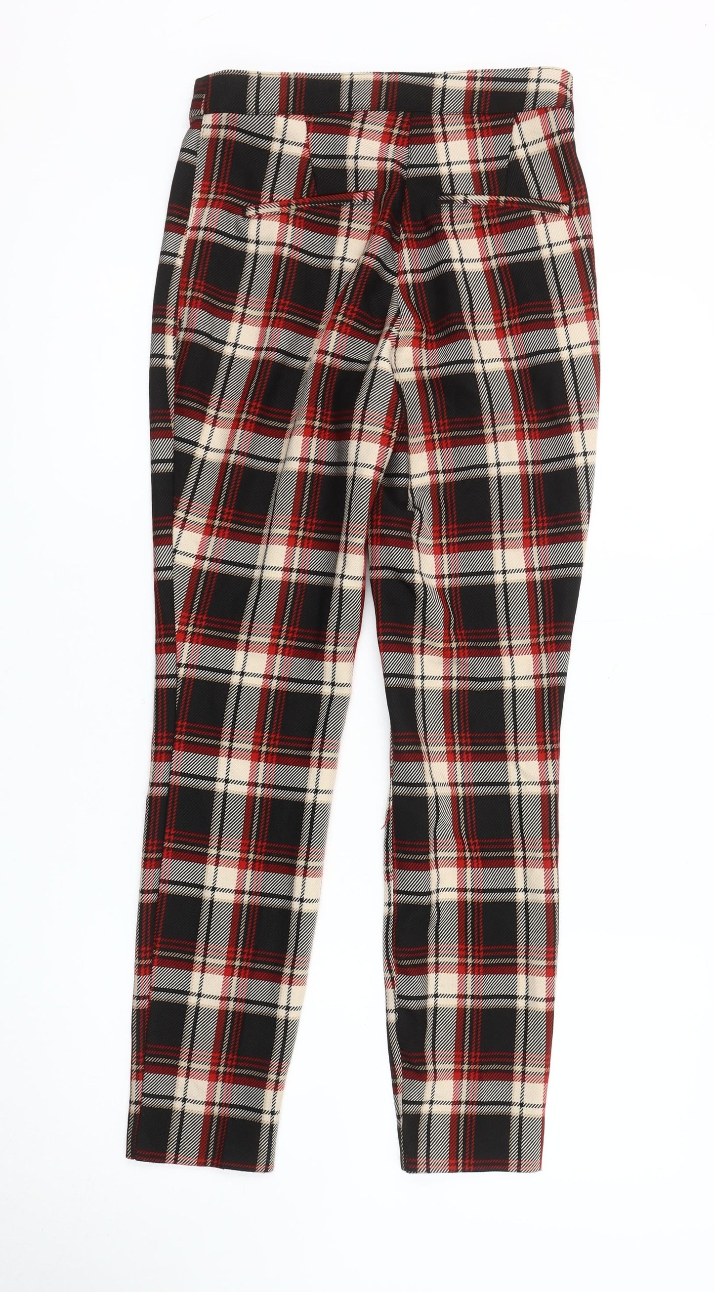 H&M Women's Multicoloured Plaid Trousers Size 8