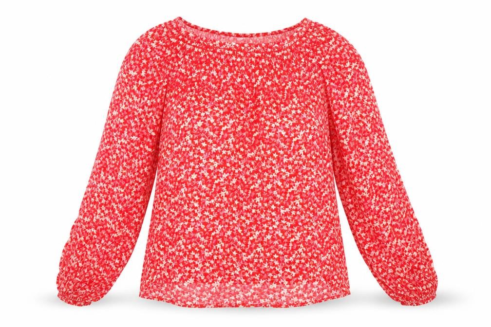 Per Una Women's Red Floral Blouse Size 14