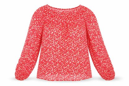 Per Una Women's Red Floral Blouse Size 14