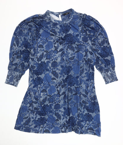 Next Women Blue Floral Dress, Size 16 Regular Fit