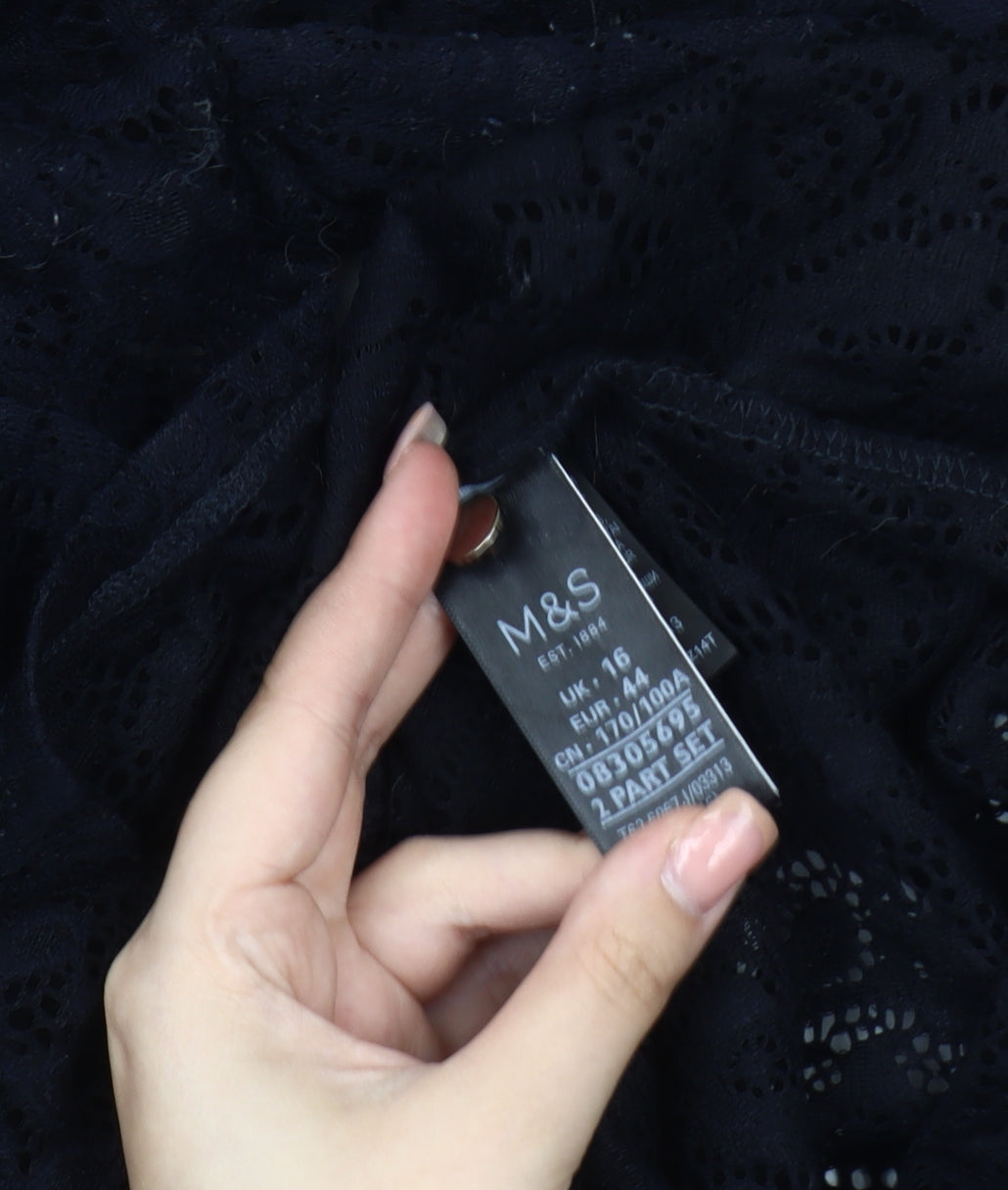 Marks & Spencer Women Black Lace Dress Size 16