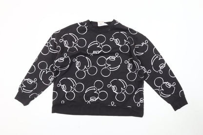 Preloved Disney Women's Black Pullover Sweatshirt Size 12 - Front