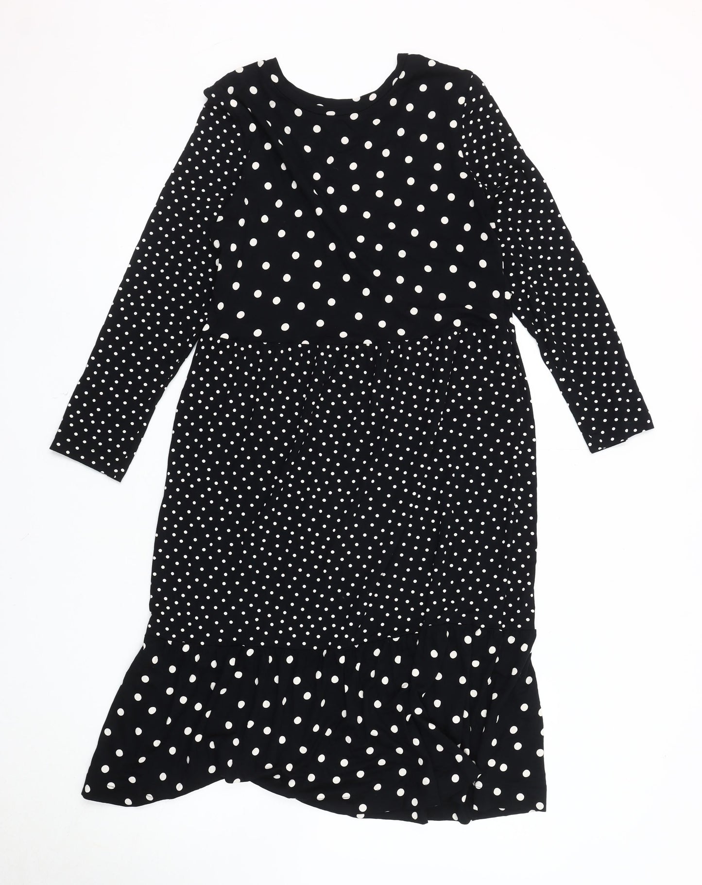 Marks & Spencer Women's Black Polka Dot Dress Size 12