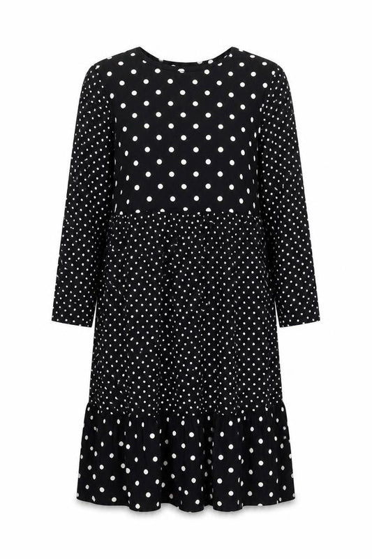 Marks & Spencer Women's Black Polka Dot Dress Size 12