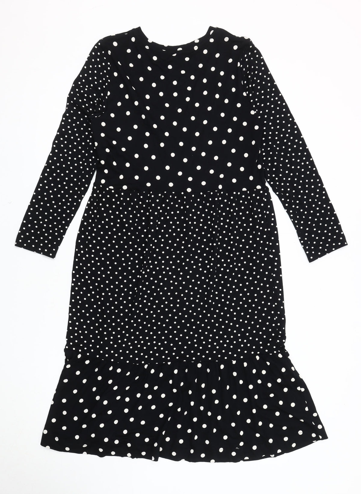 Marks & Spencer Women's Black Polka Dot Dress Size 12