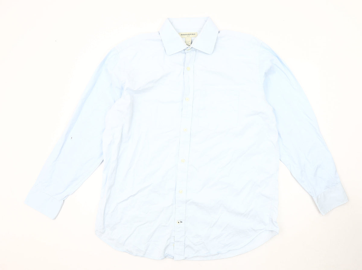Banana Republic Men's Blue Button-Up Shirt XL