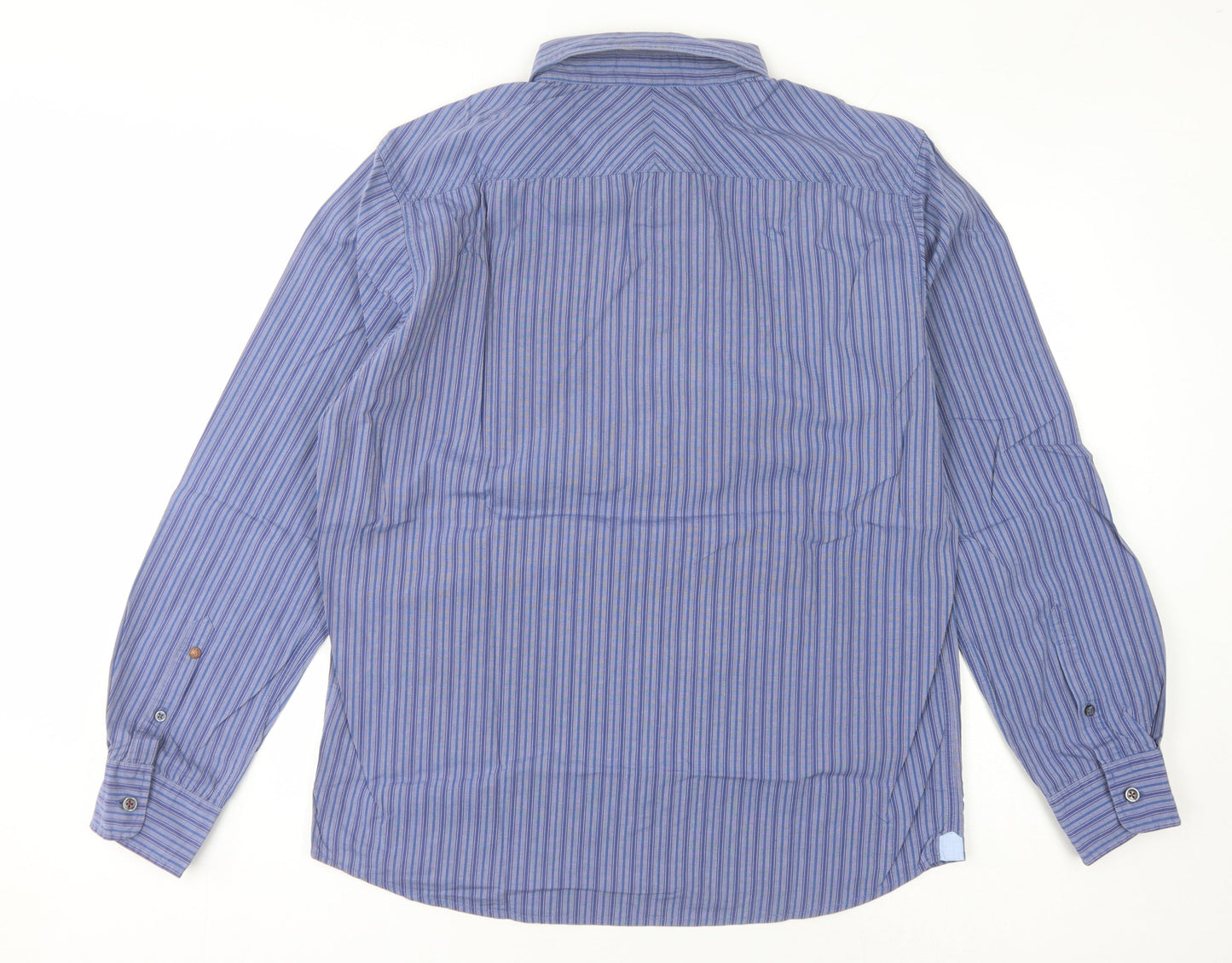 White Stuff Men's Blue Striped Classic Fit Shirt M