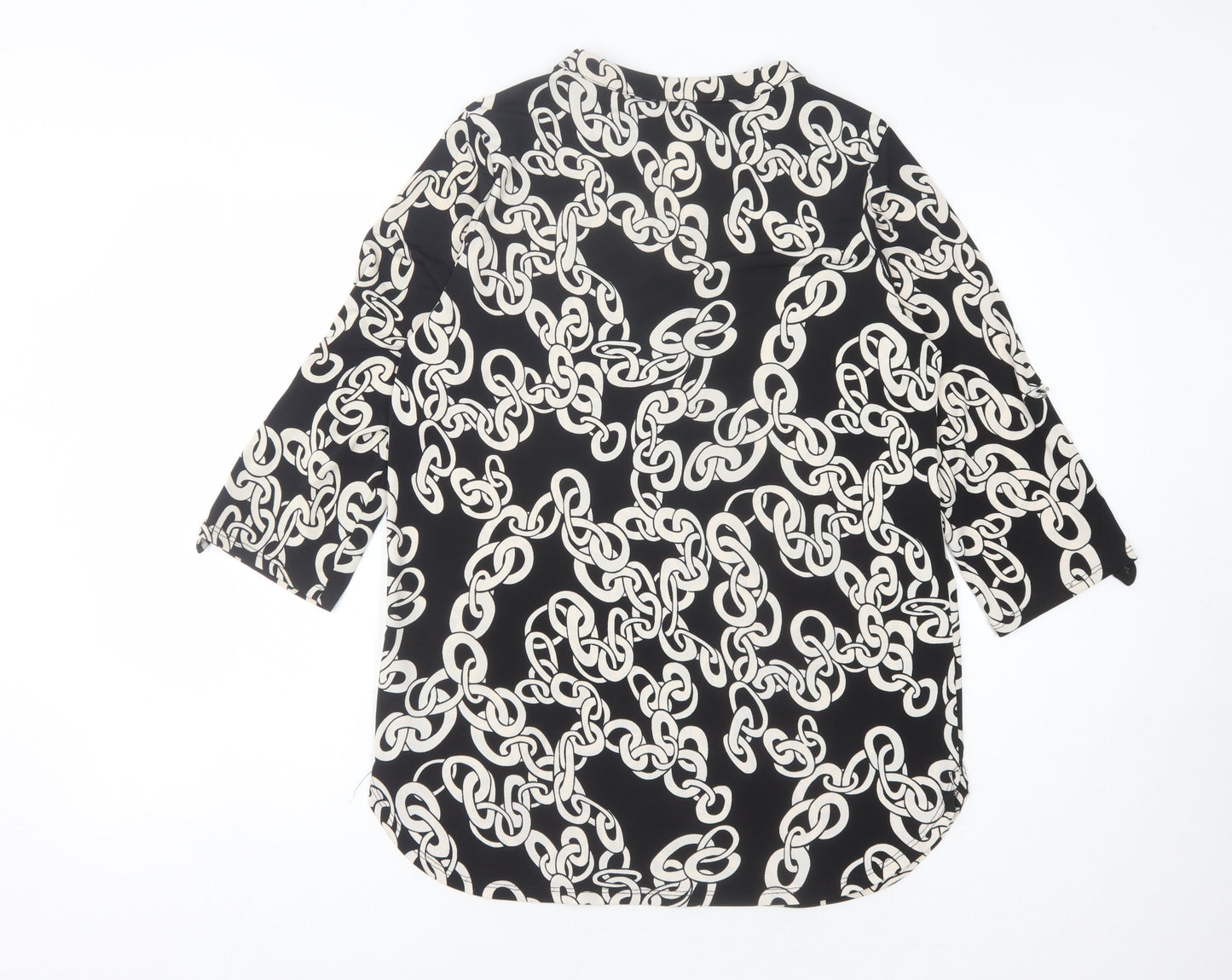 Wallis Women's Black Geometric Blouse M Casual