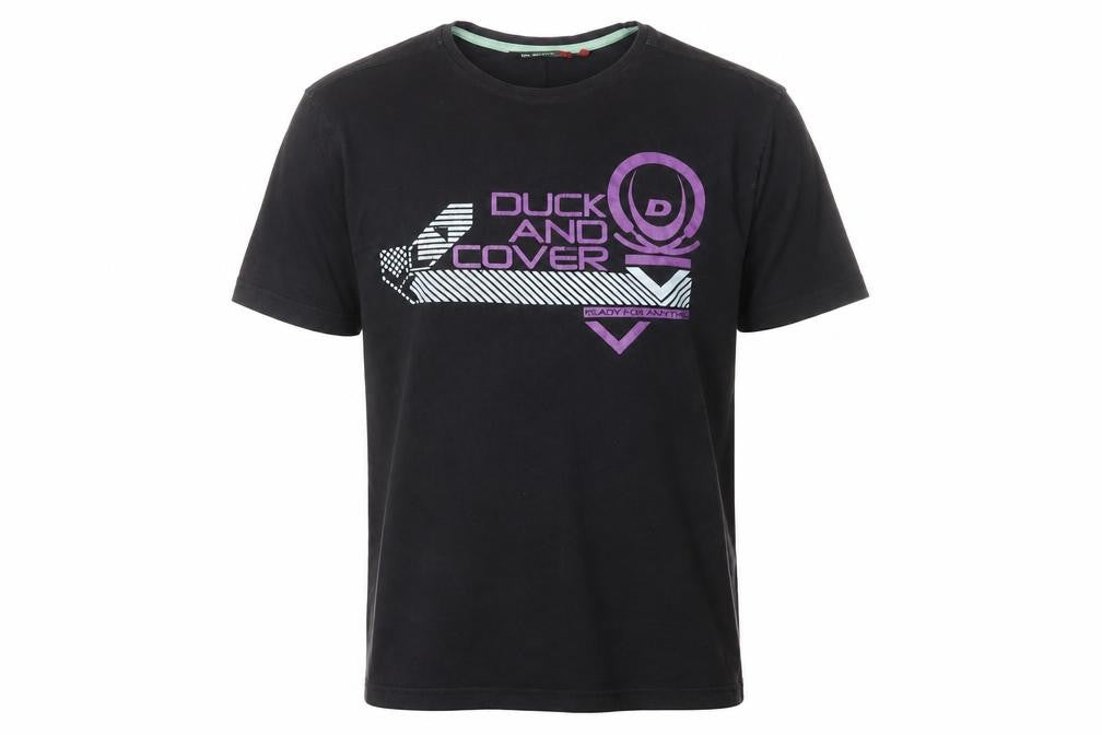 Duck and Cover Men's Black Graphic T-Shirt L