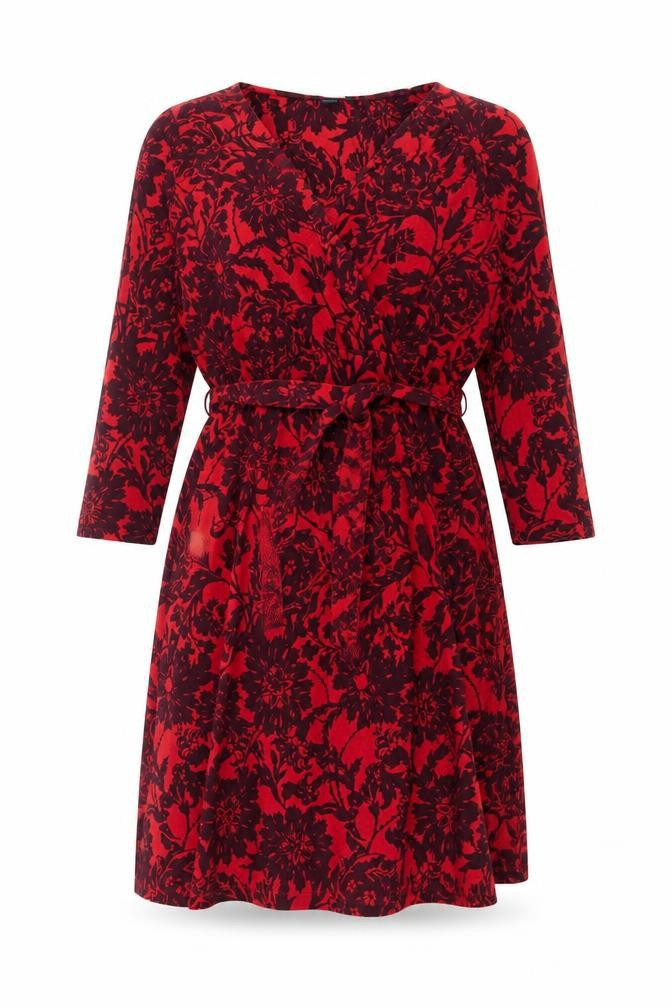 Lands' End Women's Red Floral Dress Size L