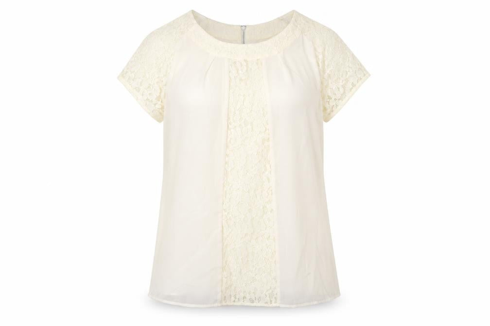 Boden Women's Ivory Lace Blouse Size 14 Short Sleeve
