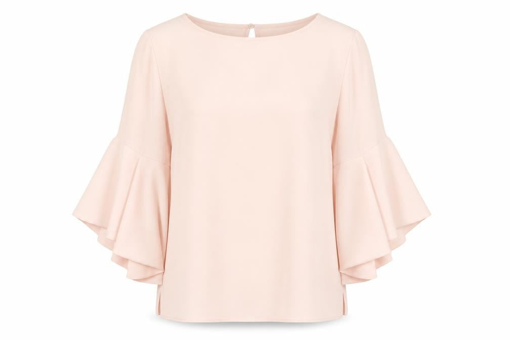 Coast Women's Pink Flared Sleeve Blouse Size 10