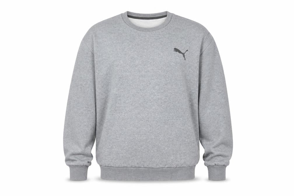 Puma Men's Grey Pullover Sweatshirt L, Logo Accent, Fleece Comfort