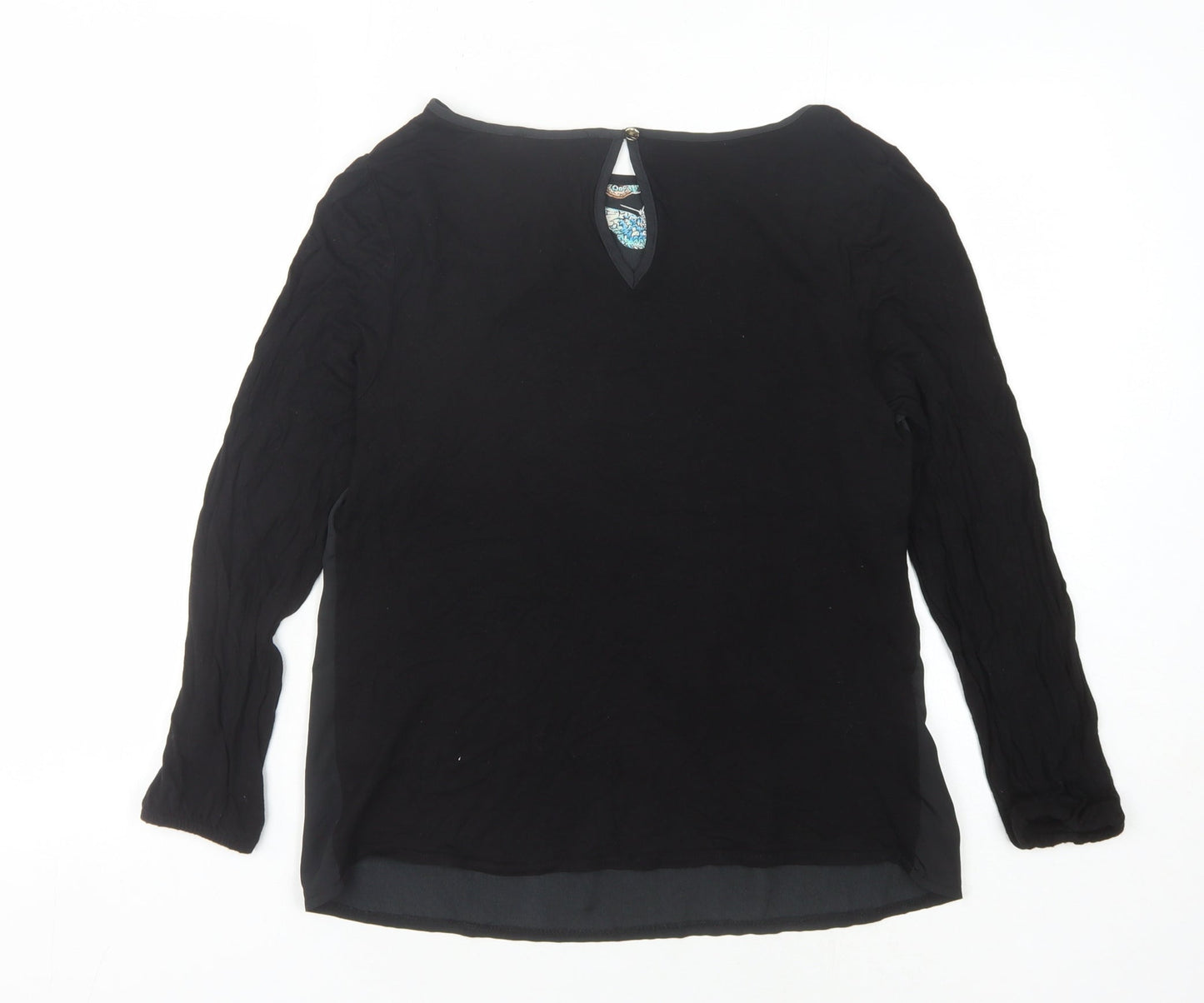Oasis Women's Black Butterfly Blouse, Size S
