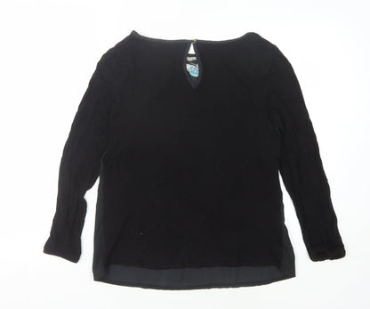 Oasis Women's Black Butterfly Blouse, Size S