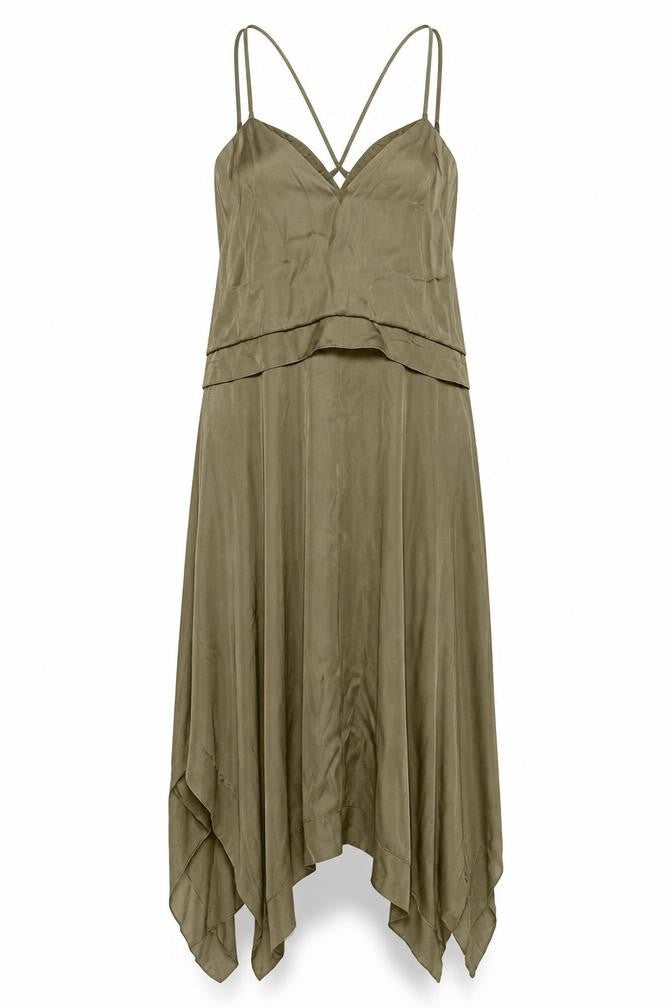 H&M Women's Brown Strappy Asymmetric Dress