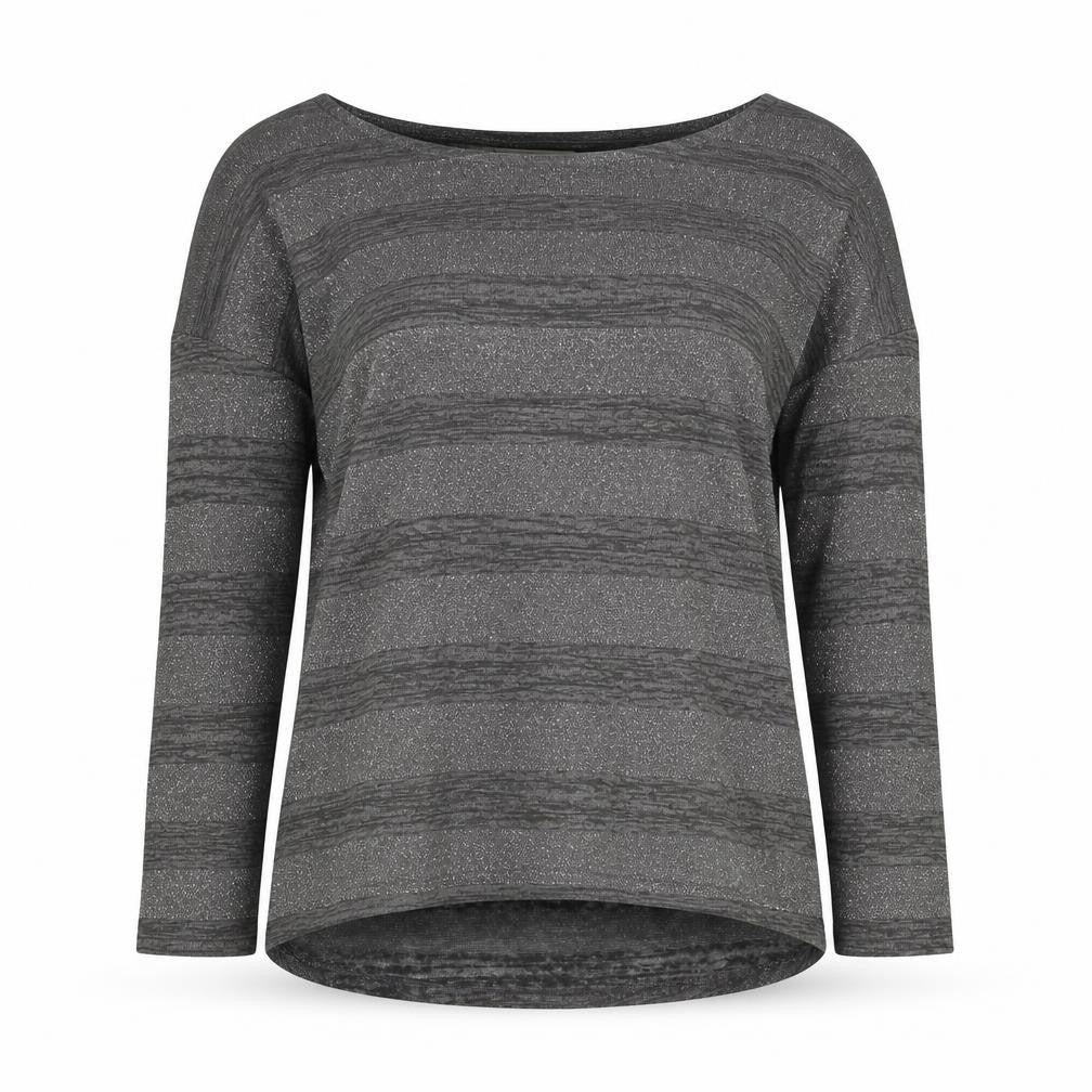 Oasis Women's Grey Striped Pullover Jumper S
