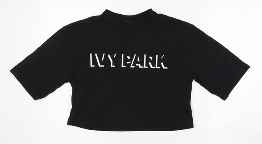 Ivy Park Women's Black Cropped T-Shirt XS
