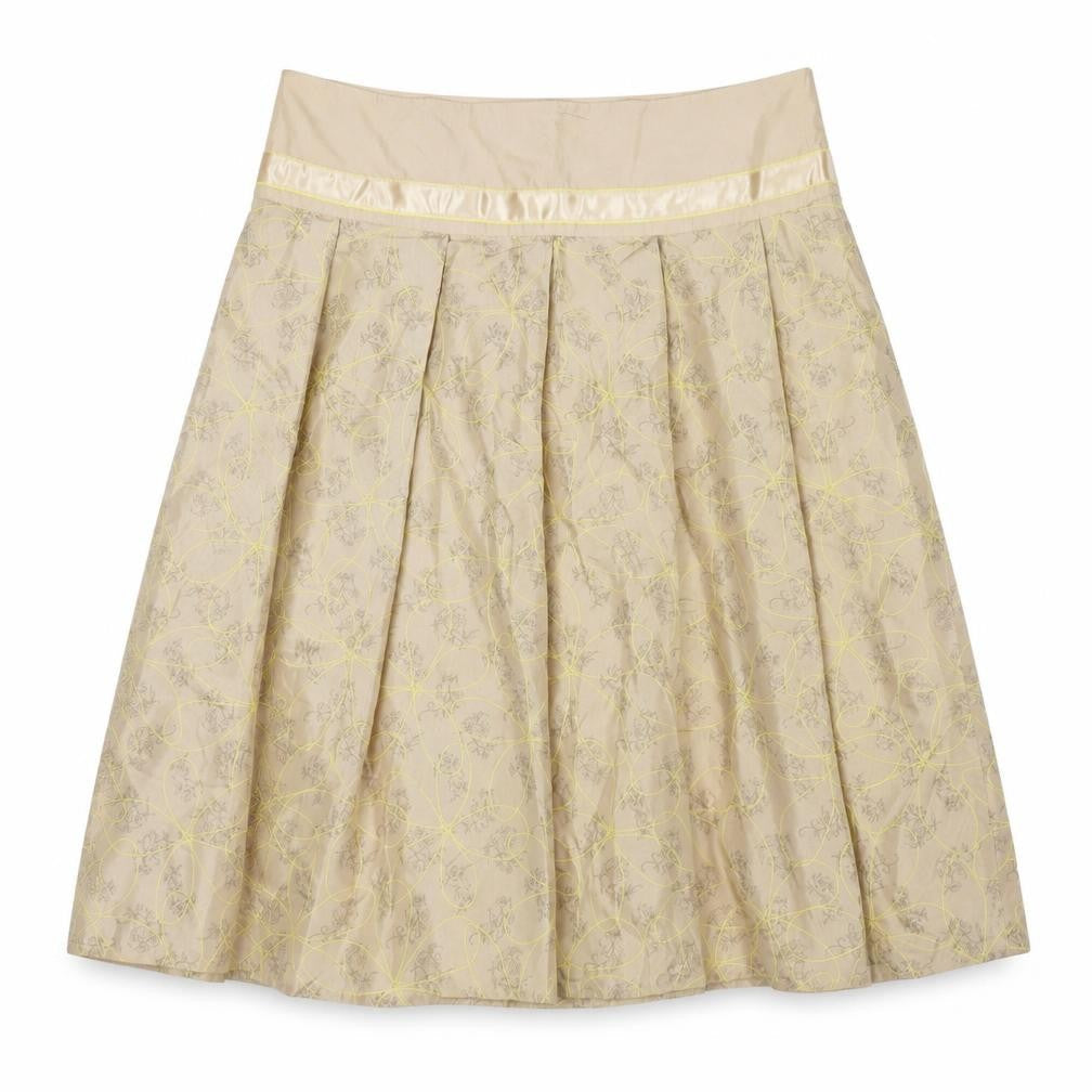 InWear Women's Beige Floral Pleated Skirt Size 8
