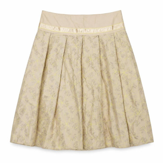InWear Women's Beige Floral Pleated Skirt Size 8