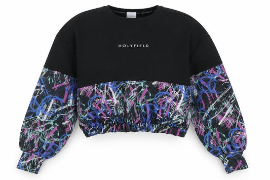 Holyfield Girls Sweatshirt Black Multicoloured Pullover 14-15 Years