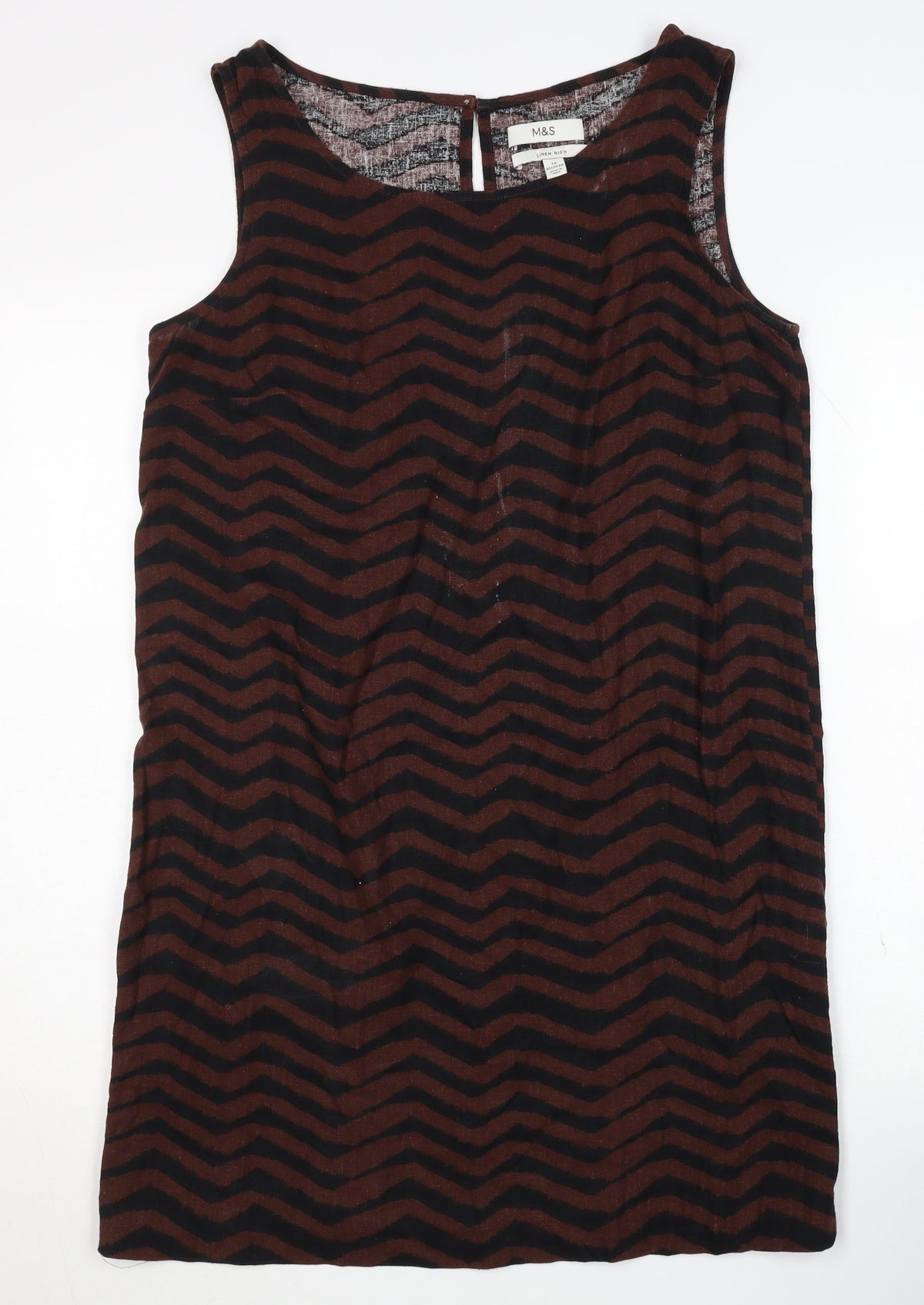 Marks & Spencer Women's Brown Chevron Shift Dress