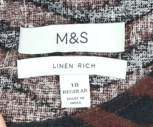 Marks & Spencer Women's Brown Chevron Shift Dress