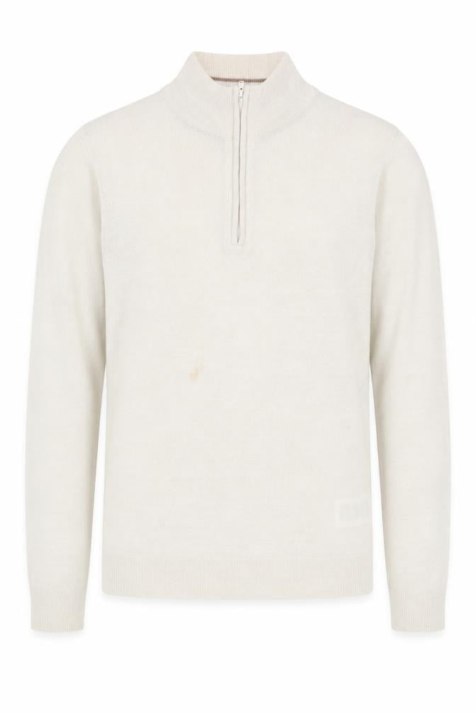 Threadbare Men’s Ivory Medium 1/2 Zip Jumper